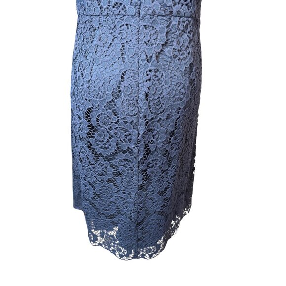 2/$30 Madewell Navy Lace Dress Size 4 Silk Trim & Polyester Lining - Picture 11 of 15